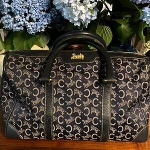 Celine vintage Boston bag. Beautiful navy. Classic
